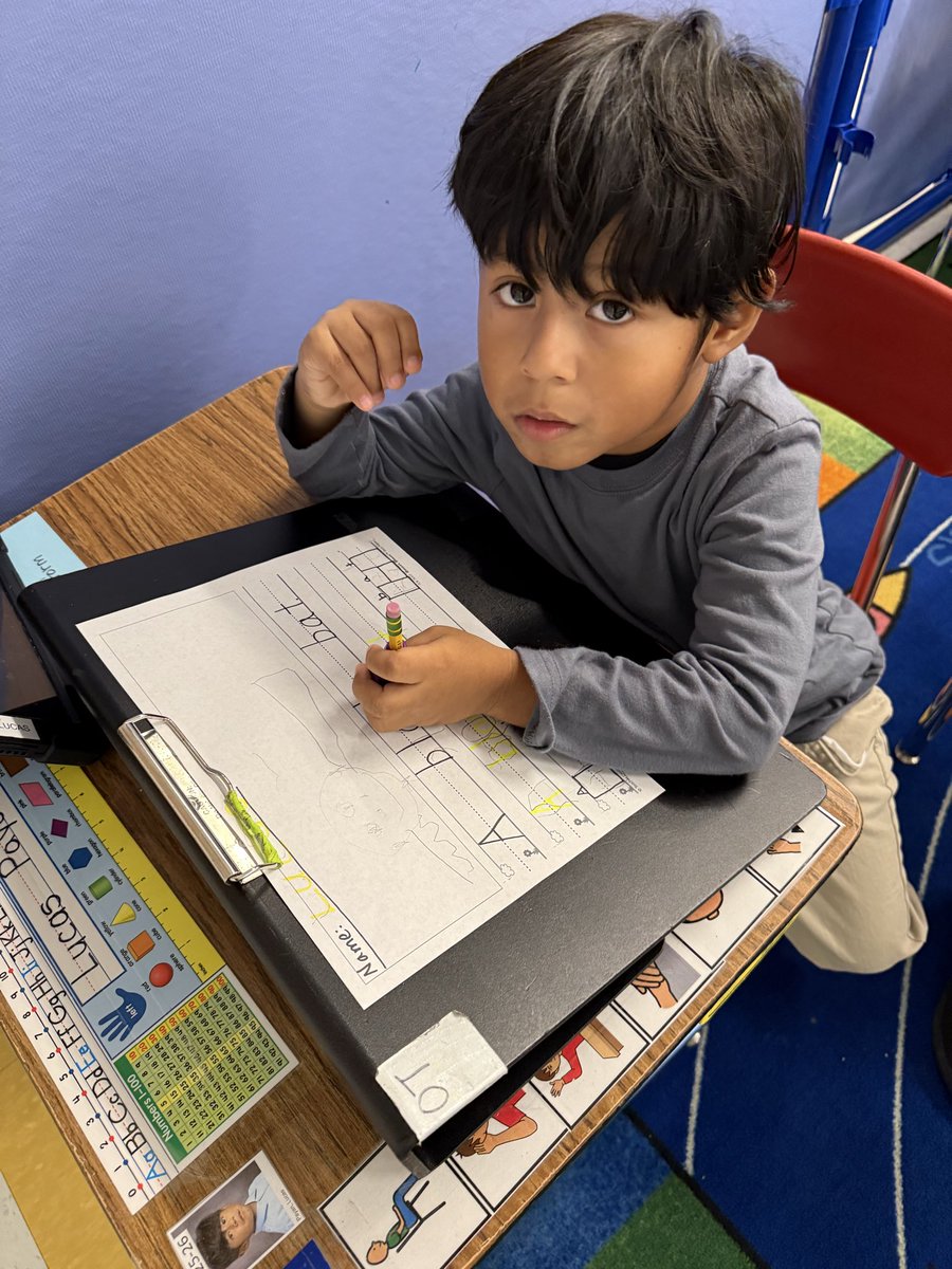 Richardella_FLC's tweet image. Reading our sentence, tracing our sentence, then writing our sentence, followed by a directed drawing about our sentence.
