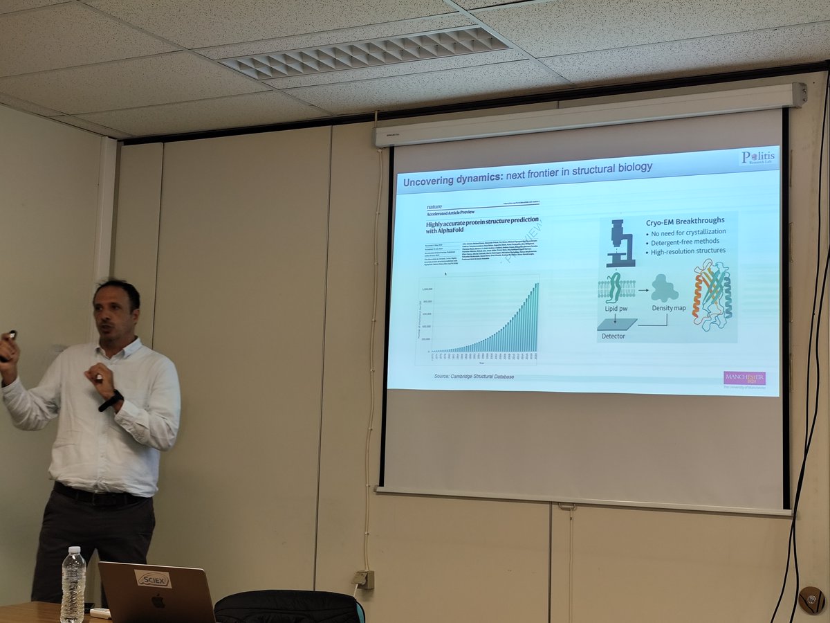 masstruct's tweet image. 🎓 Talk by Prof. Argyris Politis at Univ. of Patras, Medical School
💡Title: “Probing the Conformational Dynamics of Membrane Proteins by HDX-MS” #StructuralBiology #HDXMS #MassSpec
