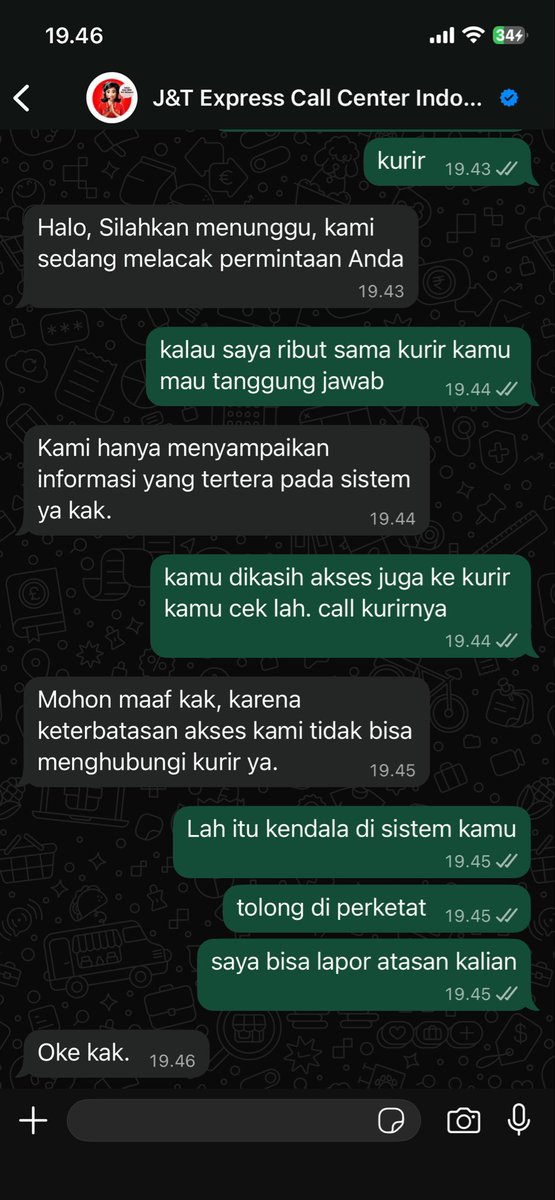 hallo pengen ramein lagi <a href="/jntexpressid/">J&T Express Indonesia</a> tolong lah sistemnya di rapihin. ini CS fungsinya apa kalau saya suruh call kurir juga. rugi banget. paket udah ada dekat tapi lama banget ngirimnya, dan gak tau ada kendala apa. tolong JNT Kuta Selatan di Benahin, Jangan hrs diramen trs.