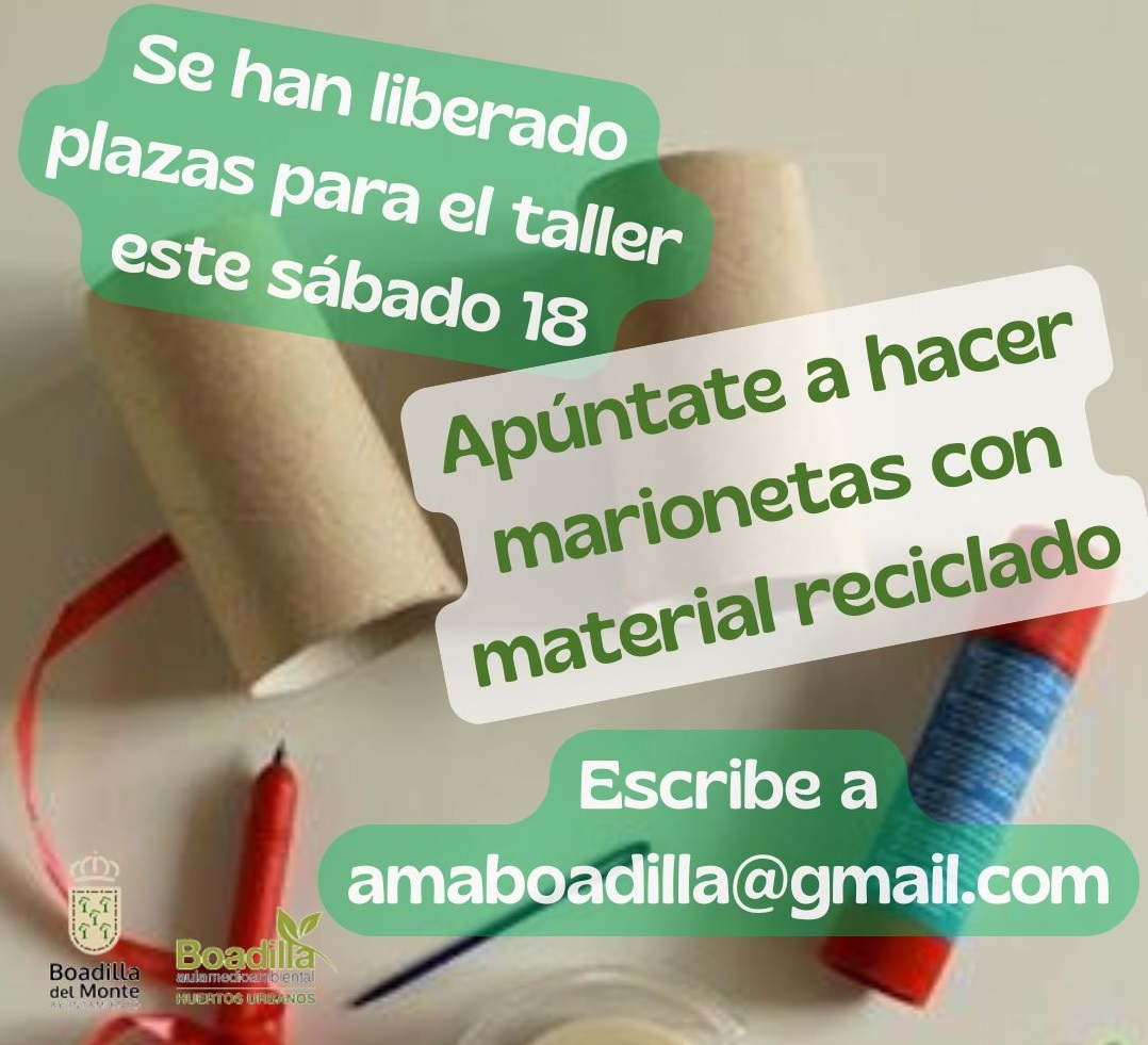 Ven a Aula Medioambiental de Boadilla a realizar marionetas de monstruos y animales para divertirnos en estas fechas, y además aprovechando material reciclado. Al finalizar realizaremos un teatrillo para ponerlas a prueba.