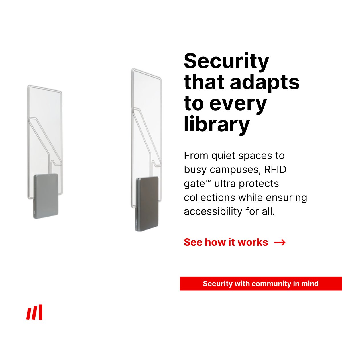 BibliothecaX's tweet image. The RFID gate™ ultra does more than prevent loss.
▫️ Reliable RFID detection
▫️ Remote configuration and monitoring
▫️ Integration with open+ & staffConnect gate
See how it works: hubs.la/Q03DDlD10
#LibraryTech #SelfService #RFID