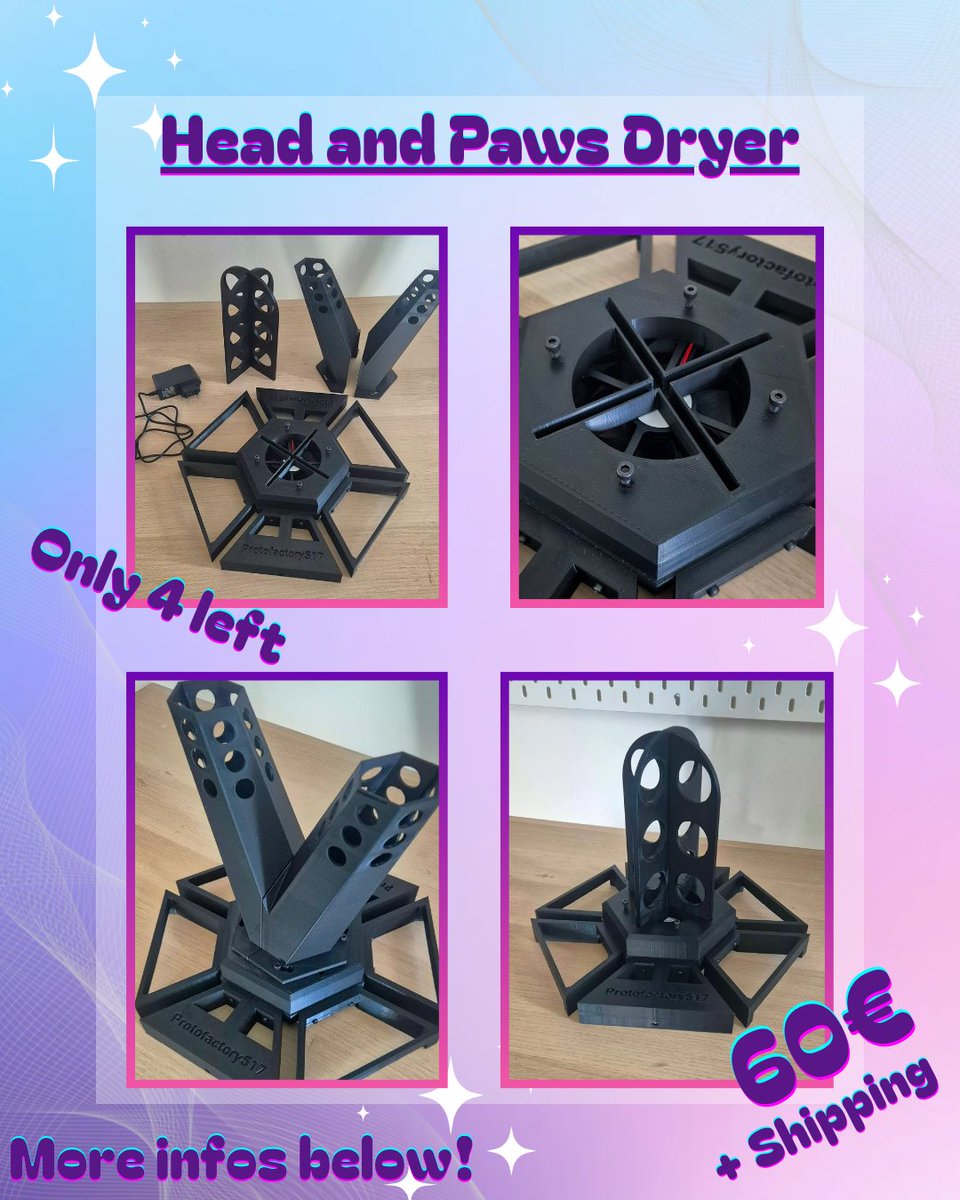 kuranaika's tweet photo. 🔮🐾Selling fursuit head and paws dryers!! Every infos are below! Don't hesitate if you have any question!🐾🔮

#FursuitCare #FurryFandom #FursuitDryer #FurryMerch #FurryMaker #FursuitTips #DryerStand #FurryTools #CosplayGear https://t.co/DdY9EjL4YU