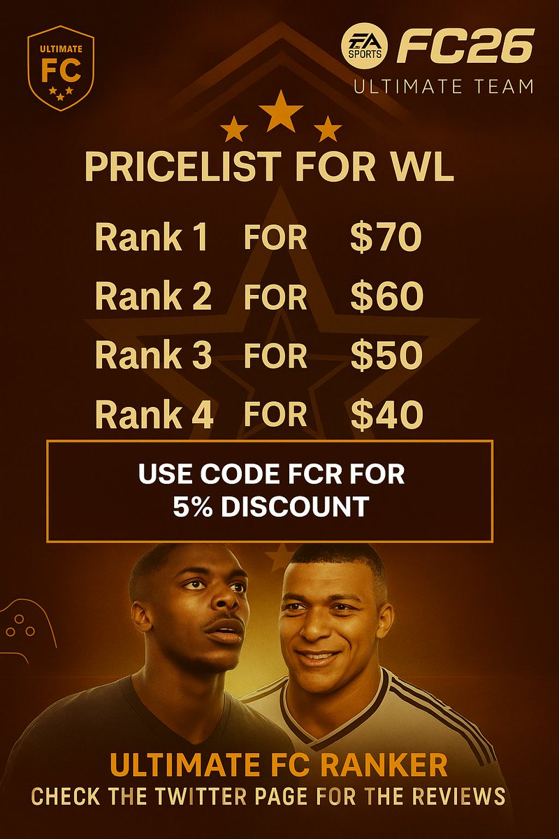 After successful two week doing tons of tons of rank 1s we are back again taking order for this week
🔥 Use code FCR for 5% disocunt 🔥
🔥 Cheapest Price Guaranteed! 🔥
⚡ Played by Pros
⚡ 100% Safe &amp; Reliable
📩 DM now