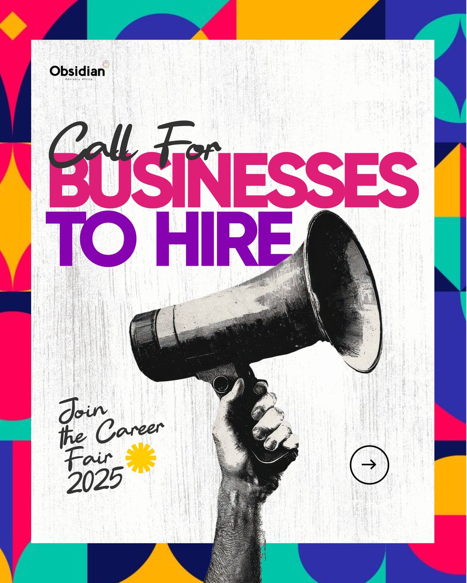 Hire your next employee at  Creative Career Fair.

Meet pre-screened workready talents , interview and hire on spot

Register : bit.ly/ccf25
Date: 15th Nov, 2025
Venue: Bridge by Obsidian, 6 university road, Abule Oja , Yaba, Lagos