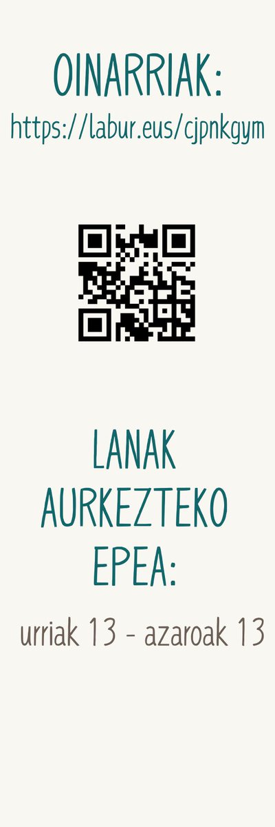 📢ORRI-MARKATZAILE LEHIAKETA‼️ 12-18 urteko gazteen artean sormena eta irakurzaletausna sustatzeko.

Lanak aurkezteko epea: urriak 13-azaroak

Info+: labur.eus/cjpnkgym