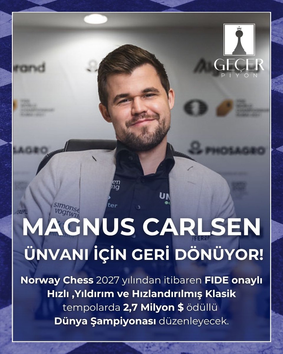Norway Chess, FIDE onayıyla “Total Chess World Championship Tour” adlı yeni bir turnuva serisi başlattı. Bu seri, üç farklı zaman kontrolünü (hızlı klasik — 45’+30”, rapid ve blitz) kapsayacak bir şampiyonluk konsepti ve “FIDE World Combined Champion” unvanını verecek.