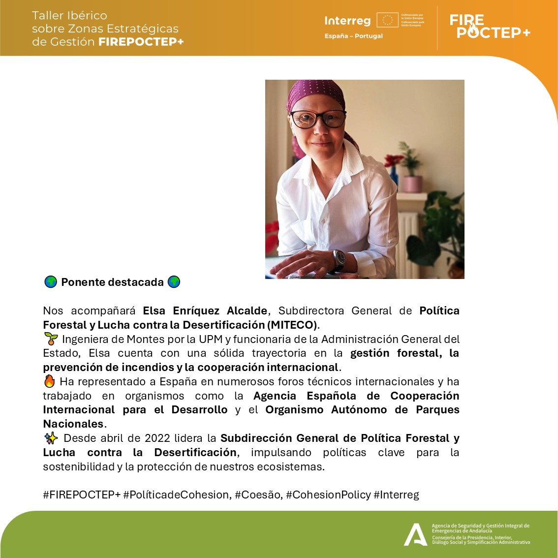 firepoctep's tweet photo. 🎙️ El Taller Ibérico sobre ZEG reunirá a expertos de referencia en gestión forestal y prevención de incendios 🌿🔥

🇵🇹 Ana C.L. Sá (ForestWISE)
🔥David Rodríguez Fdez. (EMA INFOCA)
🌱Elsa Enríquez Alcalde (MITECO)

🗓 22–24 oct 2025 |📍Córdoba
🎥 En vivo: https://t.co/xLUHH2epLK https://t.co/D6Z1FFTp7G