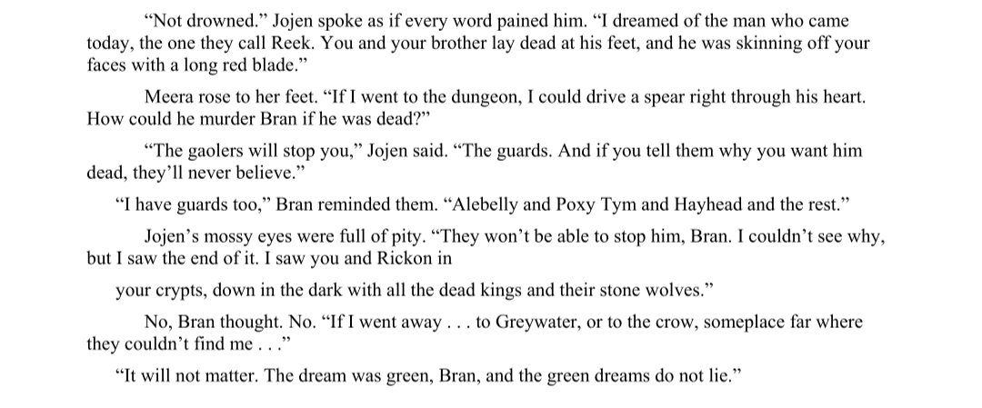 #ASOIAF #ACOK I'm guessing this alludes to the two boys that were killed in their place. They said they killed Ramsey, but I know that ain't true, so this original Reek must be him. With the skinning, it basically confirms it. My Winterfell is about to completely crumble again 🥲