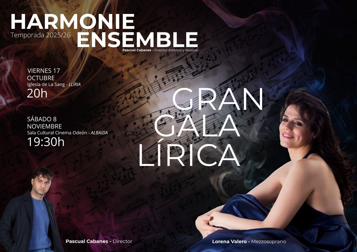 🔴🎭 Festival OHV 2025 - LLIRIA - 🎶 CONCERT PRESENTACIO‼️

📆 Divendres 17 octubre
⏰ 20h
📍 Església de La Sang 

🎶. GALA LÍRICA amb HARMONIE ENSEMBLE

 T’esperem‼️
#VisitLlíria #UNESCO #OHV25