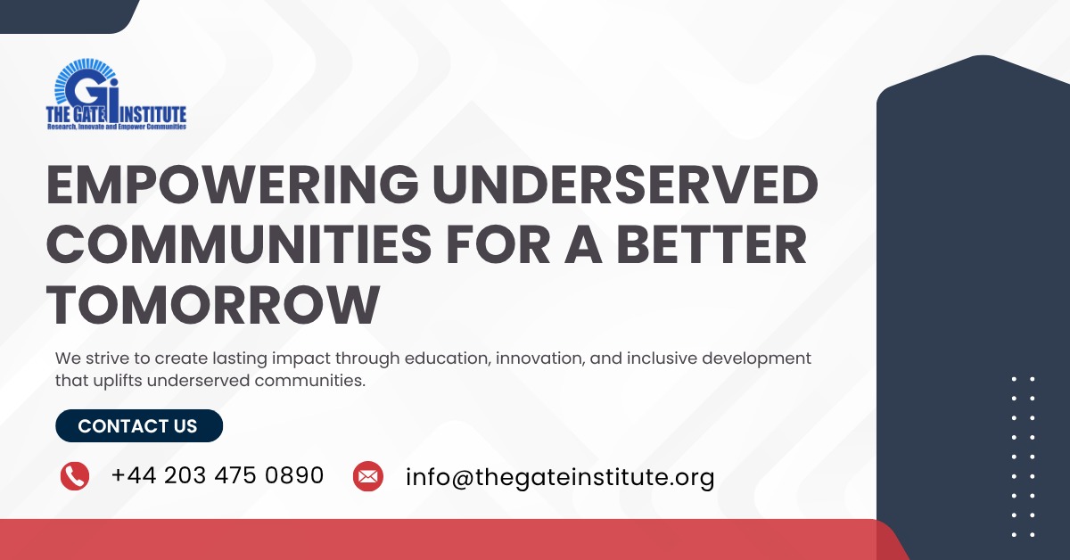 GateInstitut's tweet photo. Empowering Underserved Communities for a Better Tomorrow

At #TheGateInstitute, we are dedicated to driving positive change through education, innovation, and #inclusivedevelopment. 
 info@thegateinstitute.org https://t.co/HFAJpZyIsh