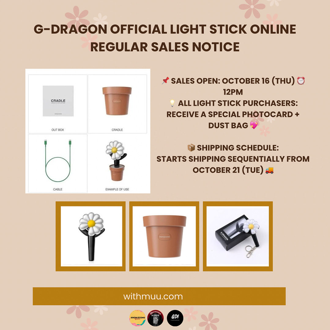 ✨ [G-DRAGON OFFICIAL LIGHT STICK Online Regular Sale Notice