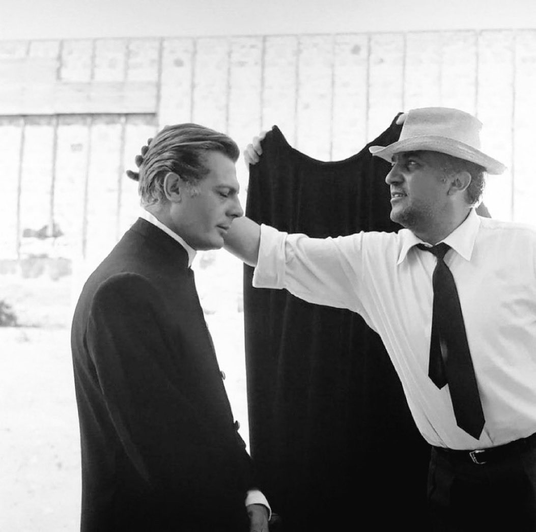 Marcello Mastroianni and Federico Fellini on the set of

8½ (1963)