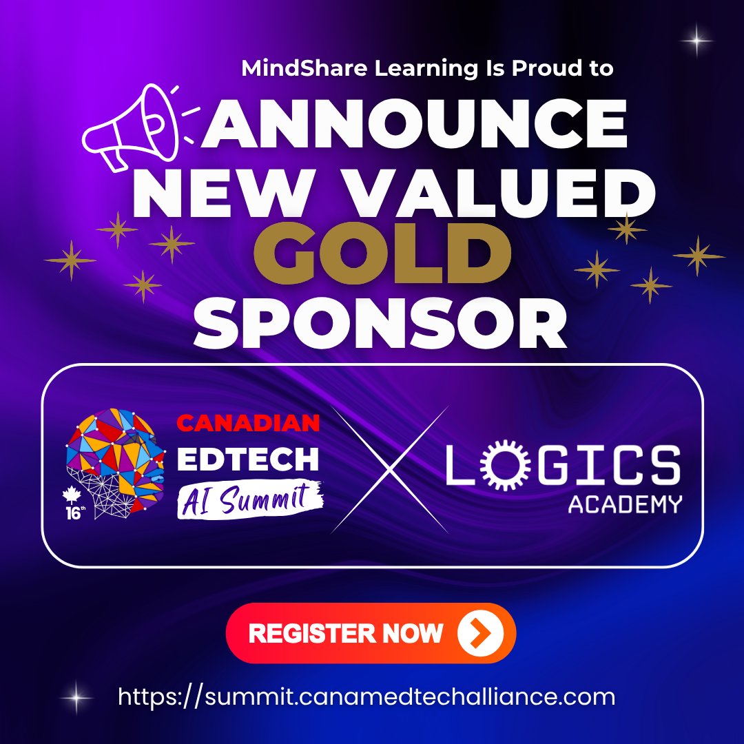 MindShareLearn's tweet image. We’re excited to announce a new valued GOLD Sponsor of Canadian EdTech AI Summit, Logics Academy!
🤝 @Mindsharelearning
🔗 Find them on X: @LOGICSAcademy
🎟️ Don’t miss your chance to register today!
🔗 summit.canamedtechalliance.com

#EdTechCAN25 #FutureOfLearning #LogicsAcademy