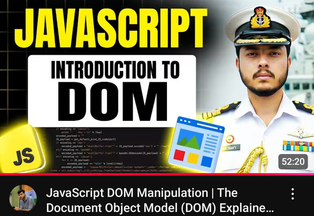 YashSainiCodes's tweet image. 📅 Day 44 – Web Development Journey
Topic Covered:
DOM
Thanks 🙏 to @rohit_negi9 Bhaiya & @adityatandon02 Bhaiya for an amazing course!
#180DaysOfCode #WebDevelopment #CoderArmy