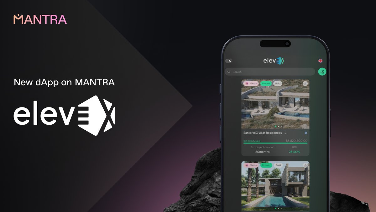 MANTRA_Chain's tweet image. Epic news @elevexai = now live on MANTRA Chain
It's a major milestone in RWA adoption & our ecosystem.
They were a member of the RWAccelerator (April 2025 cohort) with @googlecloud
RWA projects scale fast w. @MANTRA_Chain
🧵👇