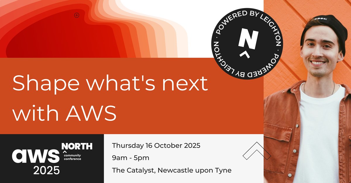 Join fellow technology leaders, developers, and innovators tomorrow at the AWS North Community Conference.

- Global and local speakers
- Tech deep dives
- Interactive sessions

Last chance to register: northcommunityconf.com/?utm_campaign=…

#AWSCommunity #CloudComputing #NorthEastTech
