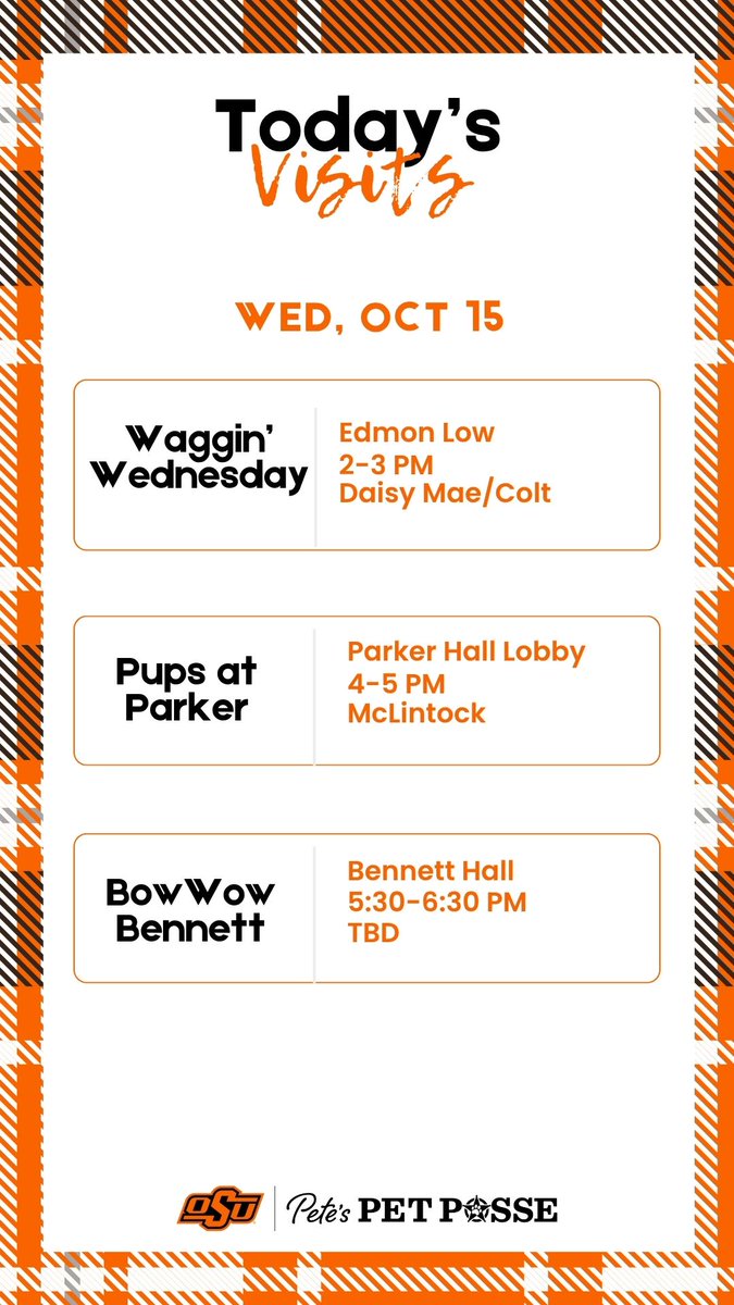 Today's Visits.  10.15.25

#okstate #pettherapy