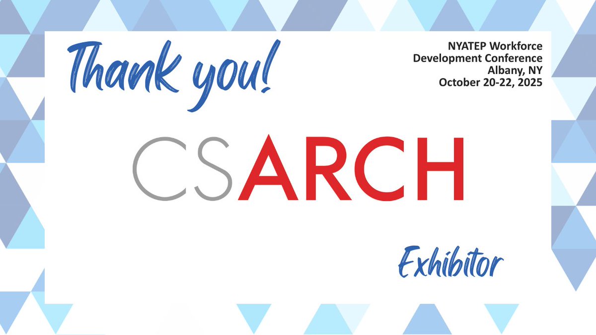 NYATEP's tweet photo. Thank you to our friends at CSArch for exhibiting at the Workforce Development Conference this year!

https://t.co/TkwVSokgNM https://t.co/B0xLFKSIW6
