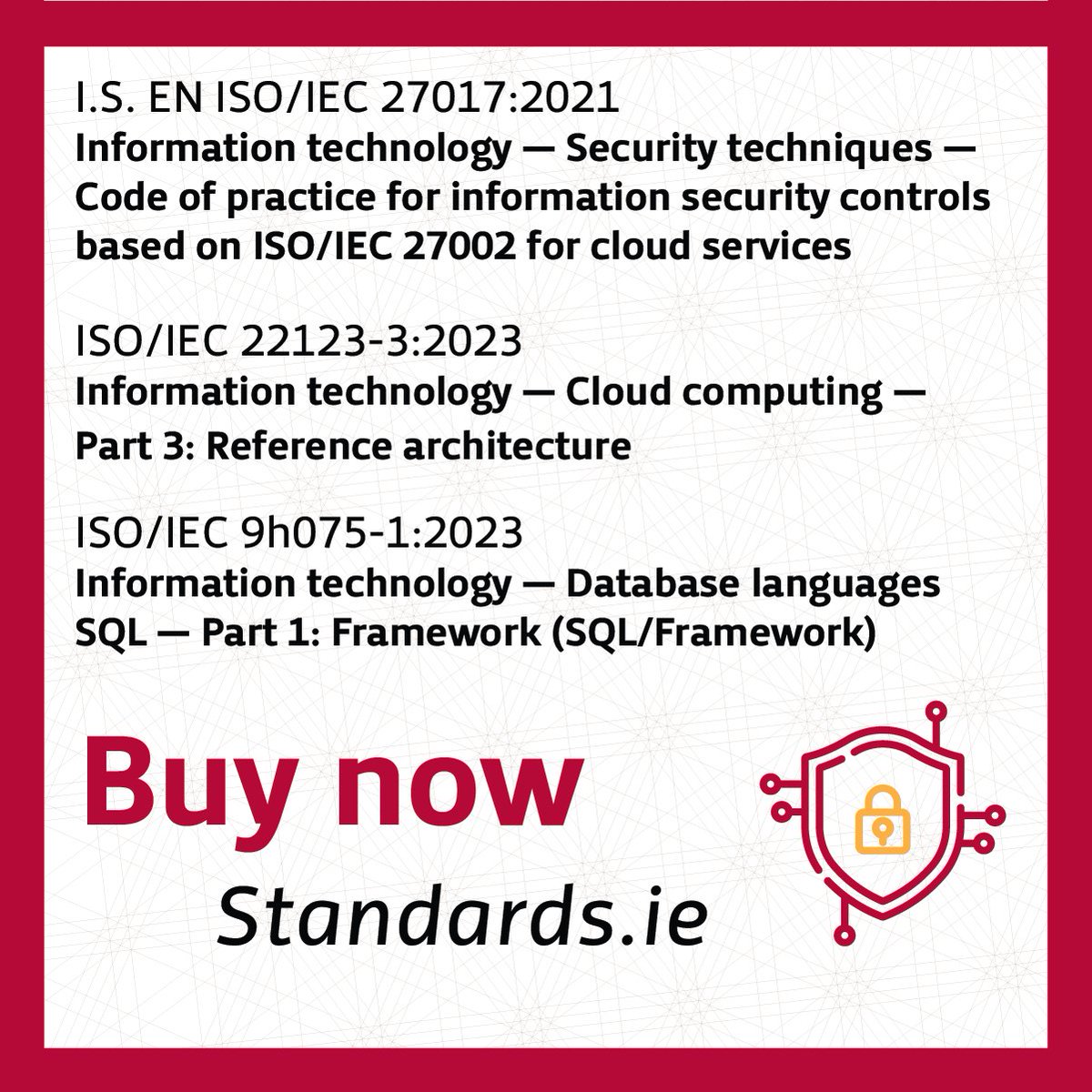 NSAI_Standards's tweet image. 💻 Is your organisation looking for standards around Information and Communication Technology (#ICT)?
From #cybersecurity and #dataprotection to #artificialintelligence and #cloudcomputing, ICT standards play a vital role in ensuring trust and innovation across every sector.
To…