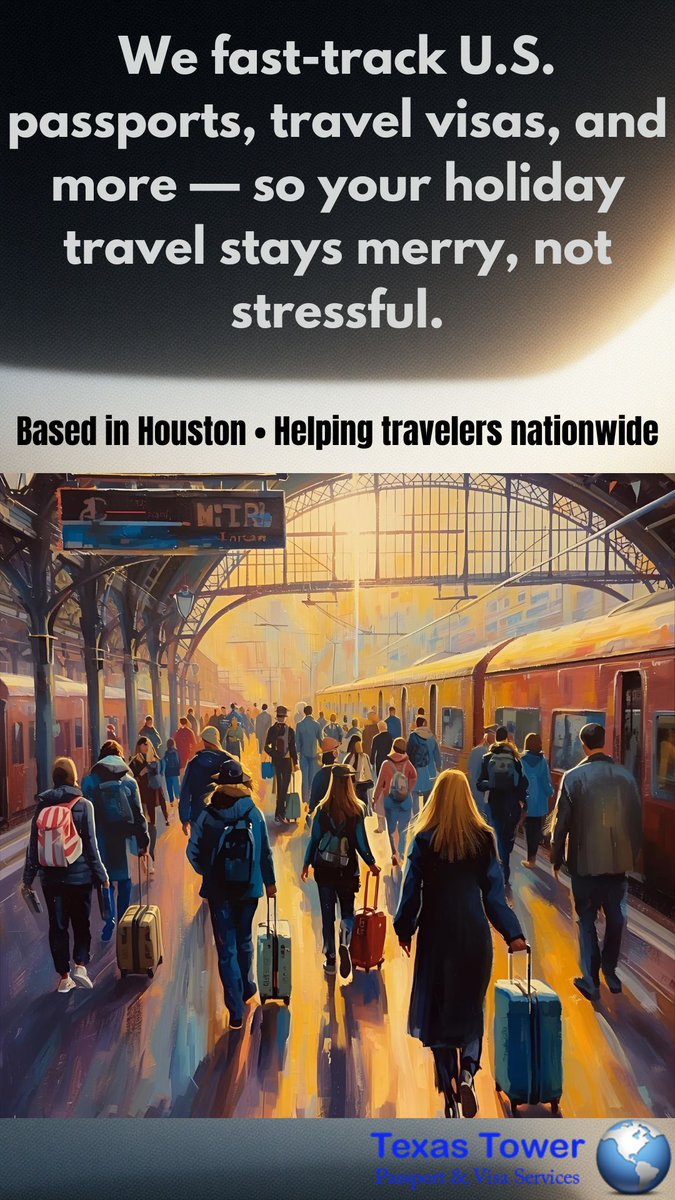 USBirthCert's tweet image. 🚀🌍 Holiday trips are near! Don’t get grounded by paperwork—let us handle the details so you can make memories. ✈️✨ Based in Houston, we help travelers nationwide enjoy seamless adventures! #TravelSmart #HolidayTrips #HoustonTravel