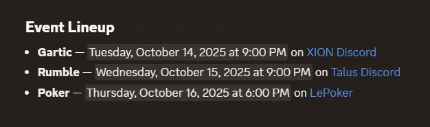 BToney3446's tweet photo. This week's event schedule at Talus
Talus labs
@Talus_Labs
@talus_intern
@talusvietnam
#TalusLabs #Tallys $US https://t.co/UuoJGvMI3k