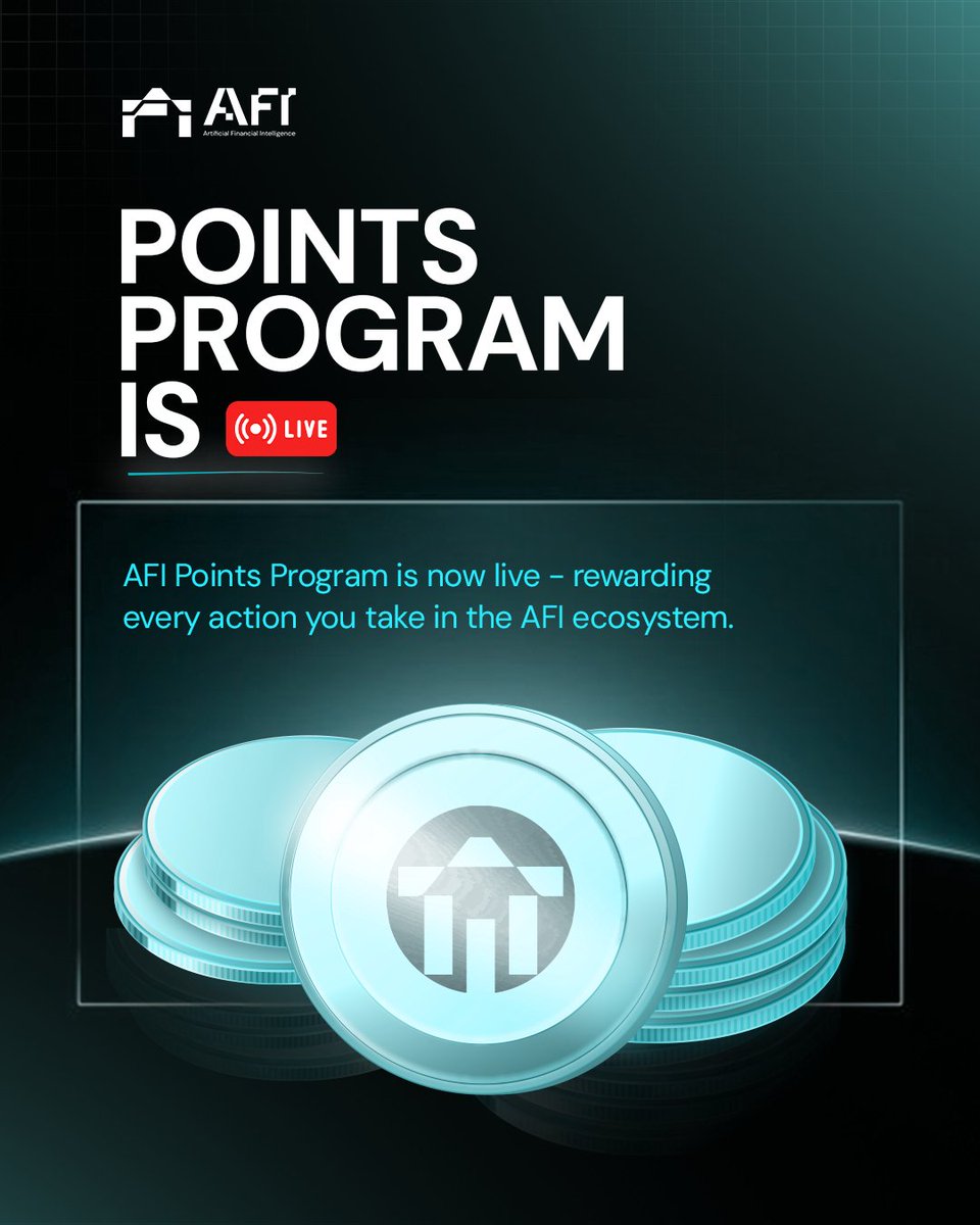 Earn While You DeFi.

AFI Points Program is now live - rewarding every action you take in the AFI ecosystem.

- Mint afiUSD to earn base AFI Points
- Hold longer, earn more - points scale with time and volume
- Boost your score when you join via referral

Every mint. Every