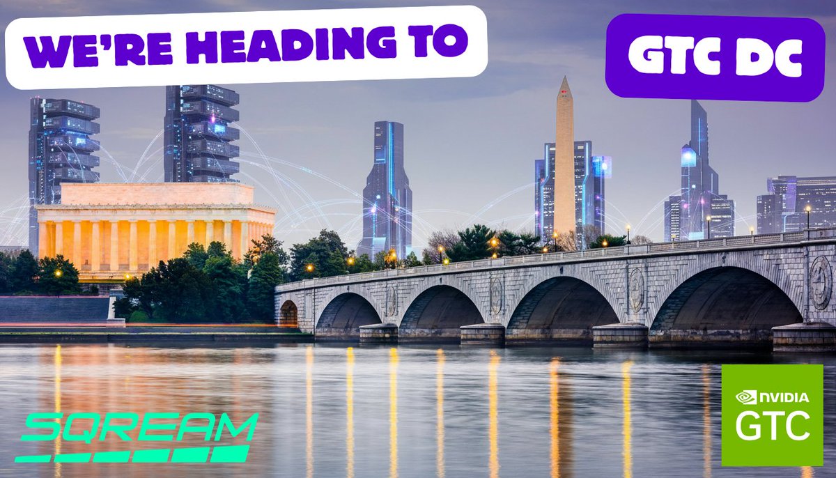 SQreamTech's tweet image. Heading to NVIDIA GTC DC? SQream is too.
We fuel AI Factories with GPU-native acceleration.
Let’s meet and talk AI performance, cost, and scale.
bit.ly/4omBpEi
#AIFactory #NVIDIA