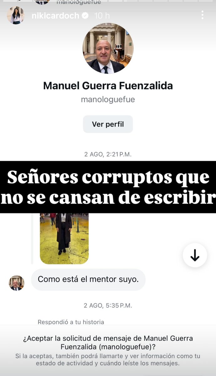 🚨 URGENTE:

🔴 Nicki Cardoch (Comando de Jeannette Jara) denuncia un reiterado hostigamiento del Ex Fiscal Manuel Guerra Fuenzalida por RRSS

🔴 Manuel Guerra era uno de los soplones de Luis Hermosilla en la Fiscalía

GRAVISIMO