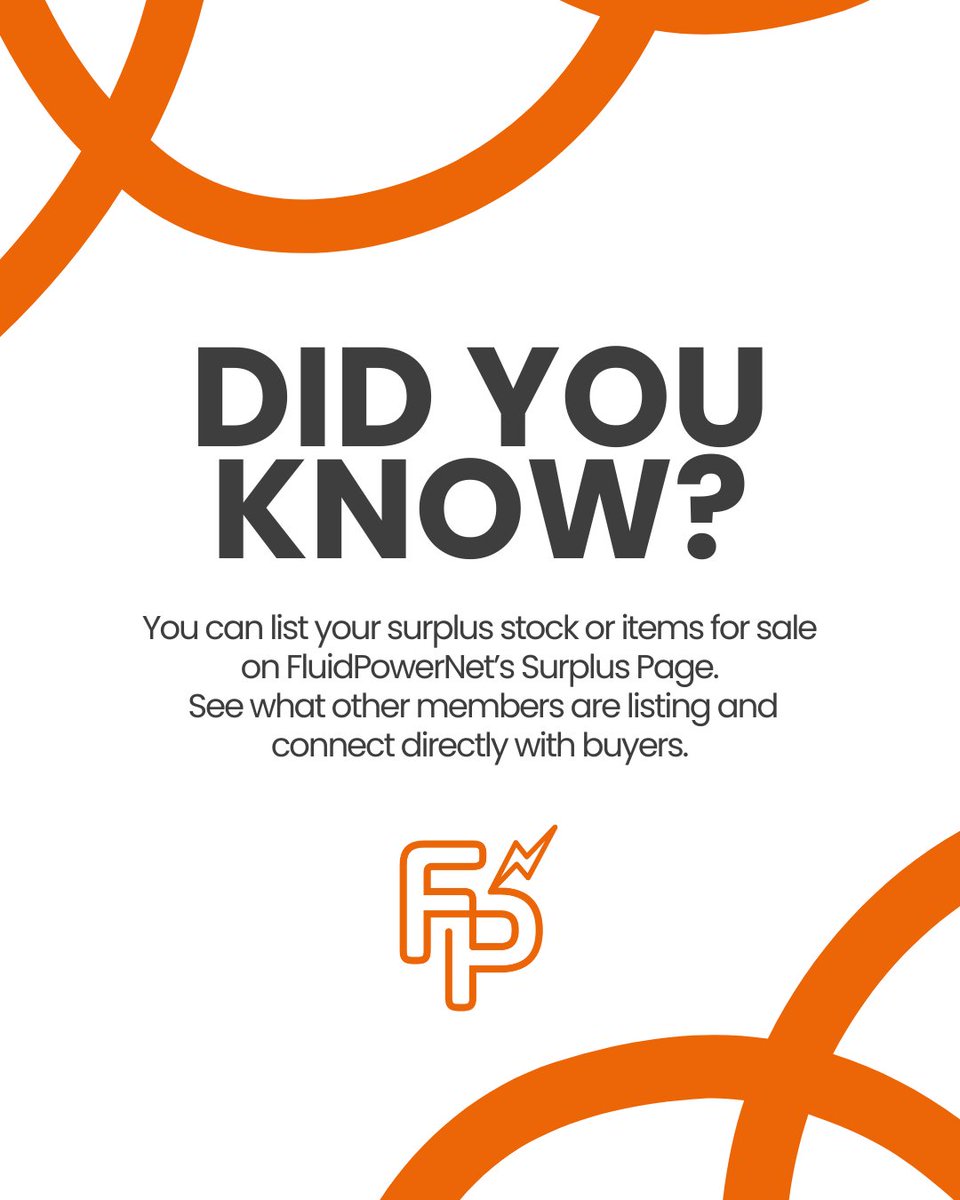 FluidPowerNet's tweet image. Did you know you can list your surplus inventory directly on FluidPowerNet?

It’s a great way to free up space, connect with other members, and turn slow moving inventory into opportunities.

Check out the Surplus Page today: members.fluidpowernet.net/Offers

#fluidpowernet