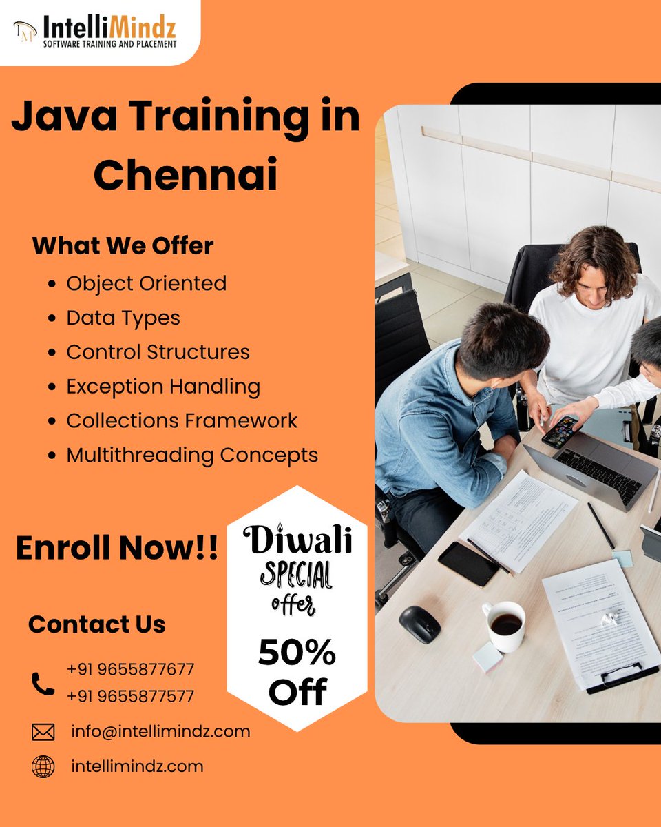 Zayn__27S's tweet image. Boost your coding career with Java Training in Chennai at Intellimindz! 💻 Learn core concepts, advanced Java, and hands-on projects to become industry-ready. 🚀 🔗bitly.cx/blSR
#JavaTraining #Chennai #LearnJava #Programming #JavaDeveloper #TechSkills