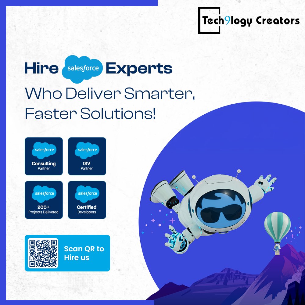 t9lcreators's tweet image. Unlock the full potential of your sales and marketing operations with the right Salesforce experts🌟 Our experts deliver top-notch solutions to maximize efficiency.🚀
👉Learn more: tinyurl.com/2d9ndzwc
#Tech9logyCreators #salesforce #hiredevelopers #salesforcecommunity