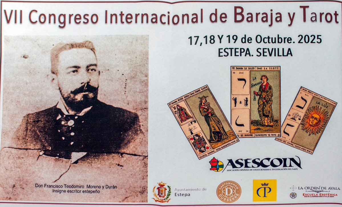 Ayto. de Estepa (@aytodeestepa) on Twitter photo VII CONGRESO INTERNACIONAL DE BARAJA Y TAROT 2025. ESTEPA.
Desde la Delegación de Cultura os invitamos a participar en el VII Congreso Internacional de Baraja y Tarot, que tendrá lugar los días 17, 18 y 19 de octubre en la Casa de la Cultura.
Información: 629 00 76 76 VII CONGRESO INTERNACIONAL DE BARAJA Y TAROT 2025. ESTEPA.
Desde la Delegación de Cultura os invitamos a participar en el VII Congreso Internacional de Baraja y Tarot, que tendrá lugar los días 17, 18 y 19 de octubre en la Casa de la Cultura.
Información: 629 00 76 76