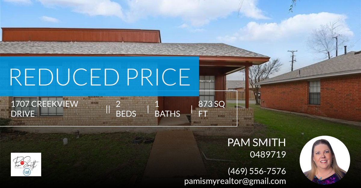 PamIsMyRealtor's tweet photo. 📍 Reduced Price 📍 This recently reduced home at 1707 Creekview Drive in Glenn Heights won't last long, so, don't wait to set up a showing! Reach out here or at (469) 556-7576 for more information! https://t.co/PVF5CsSPMM https://t.co/XpjHfQ8wQr