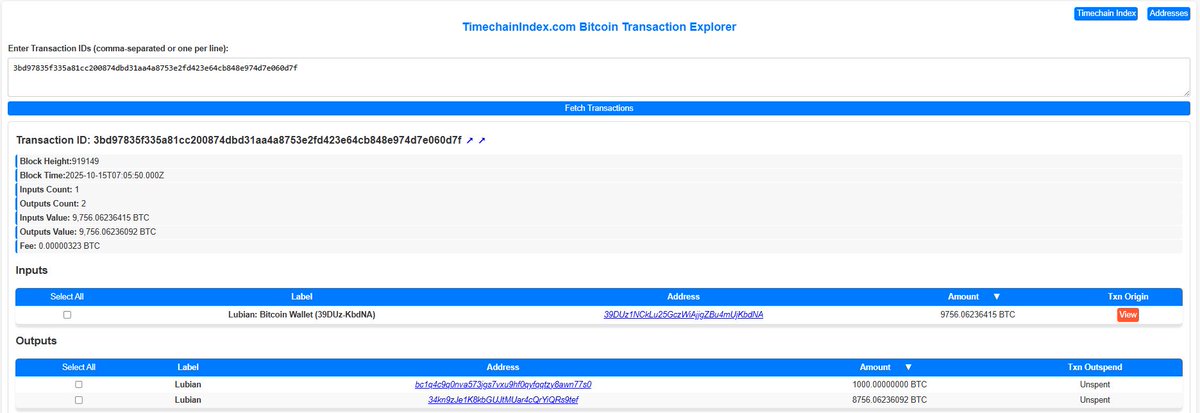 🟠BTC-ARCHIVE: "Il miner di Lubian muove 9.756 Bitcoin dopo 2,5 anni: il mistero dei 127.271 Bitcoin hackerati"