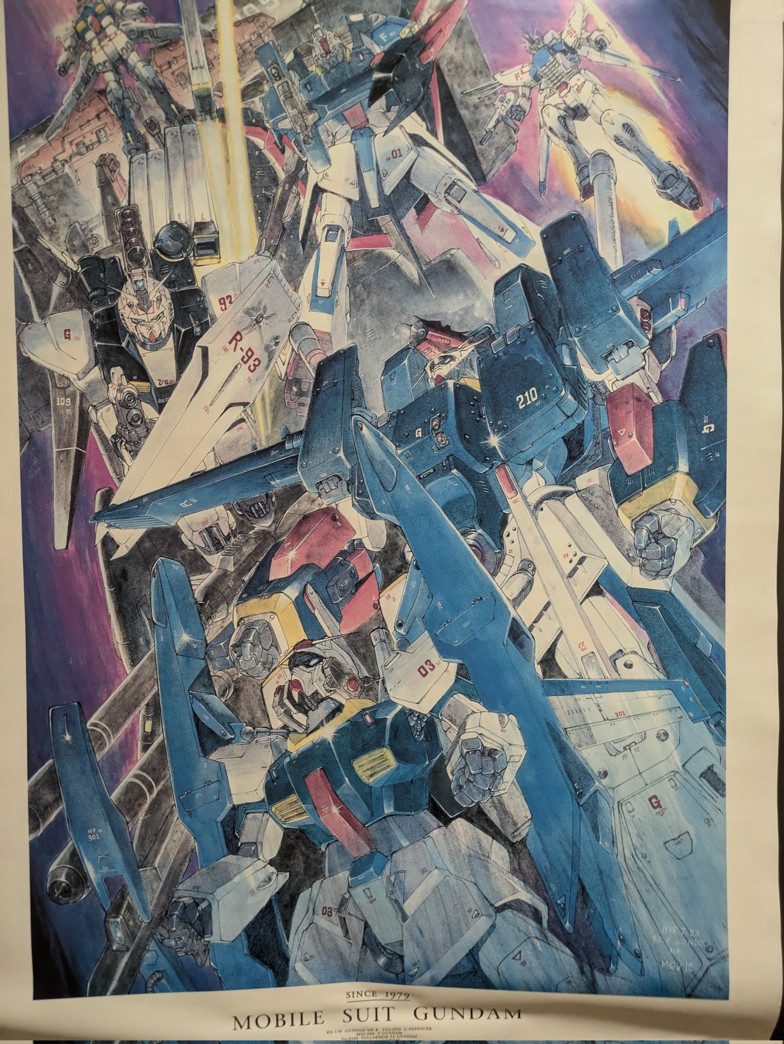 激レア】機動戦士ガンダム RX-78 ポスター 近藤和久 20周年 a3 イラスト