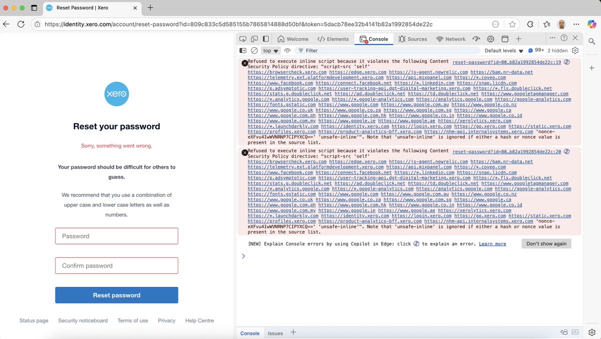 akhouriji's tweet photo. @Xero I keep getting a javascript error with your reset password link. This is crazy, can anyone resolve this error. https://t.co/OkEbbTWJw7