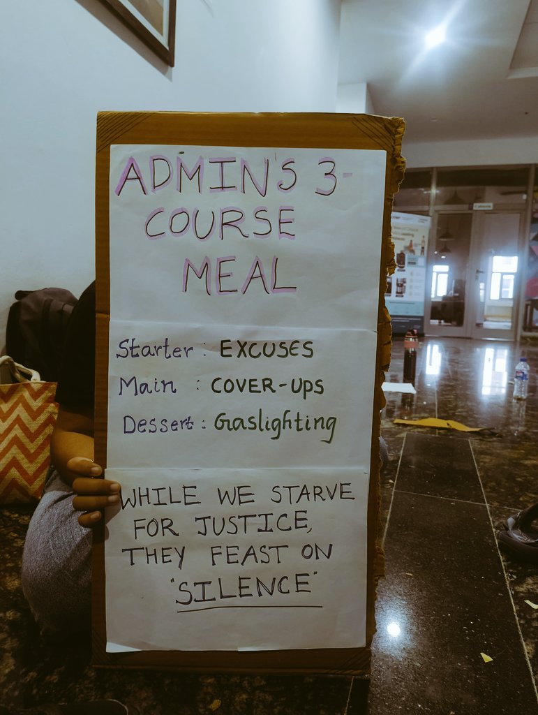 i_arp's tweet photo. One of our beloved professors who also happens to head the SAU enquiry committee of the attempted gang rape, taught us about how (In)Security accompanies security. I wonder where are we on that discussion after this sumptuous meal?

#SAUstandswithher https://t.co/f7STgShkNI