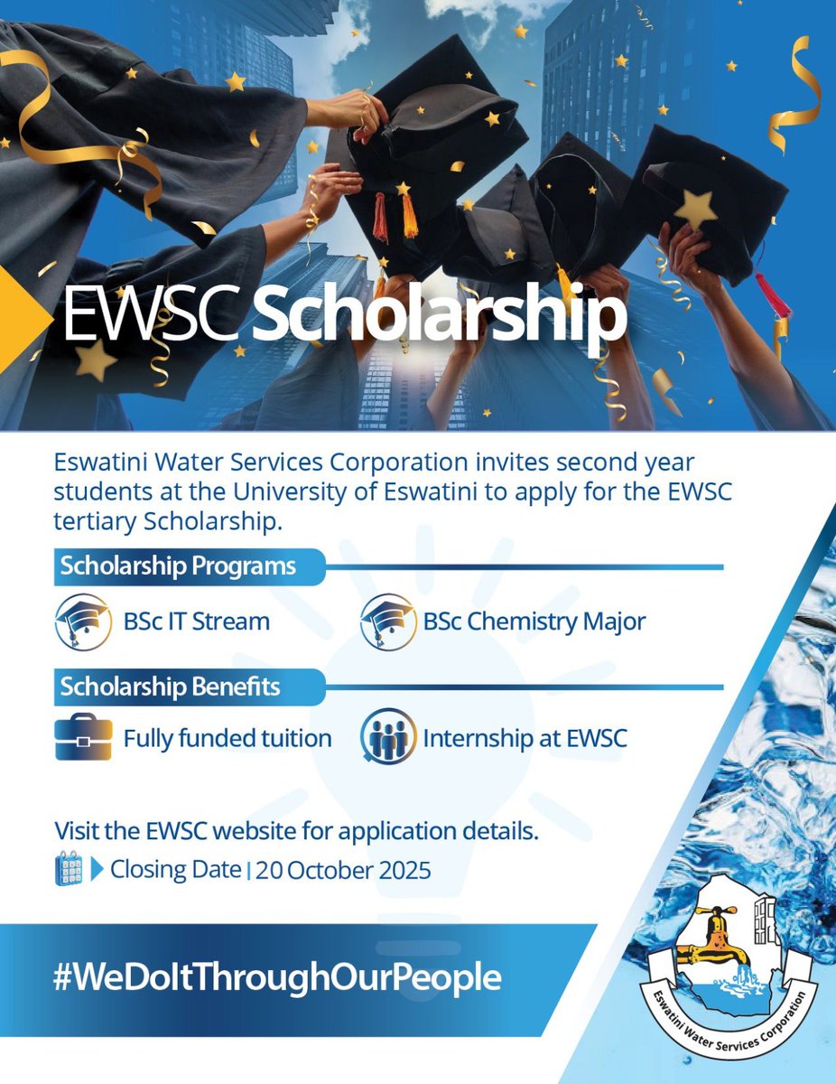 Craazy_Nerd's tweet image. Are you a second-year student aged 18–21 with big dreams and a passion for impact? The EWSC CSI Educational Assistance Programme 2025 is your chance to shine! 🌟 Apply through the following link: lnkd.in/eqbCA5Nr

#tinix #TiniTwitter