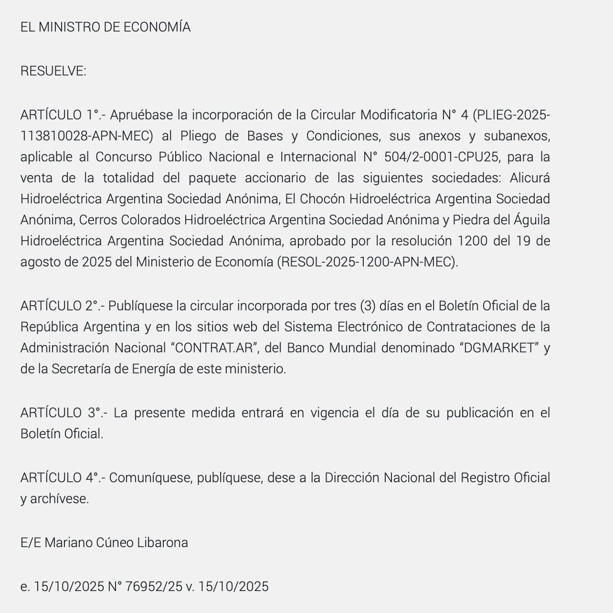 MargaWirkierman's tweet photo. Milei pone en venta HOY las centrales hidroeléctricas.
Alicurá, El Chocón, Cerros Colorados  y Piedra del Águila.
Nadie por ahí para frenar esto? 
Nadie? Enserio? https://t.co/BlzAtXrBNu