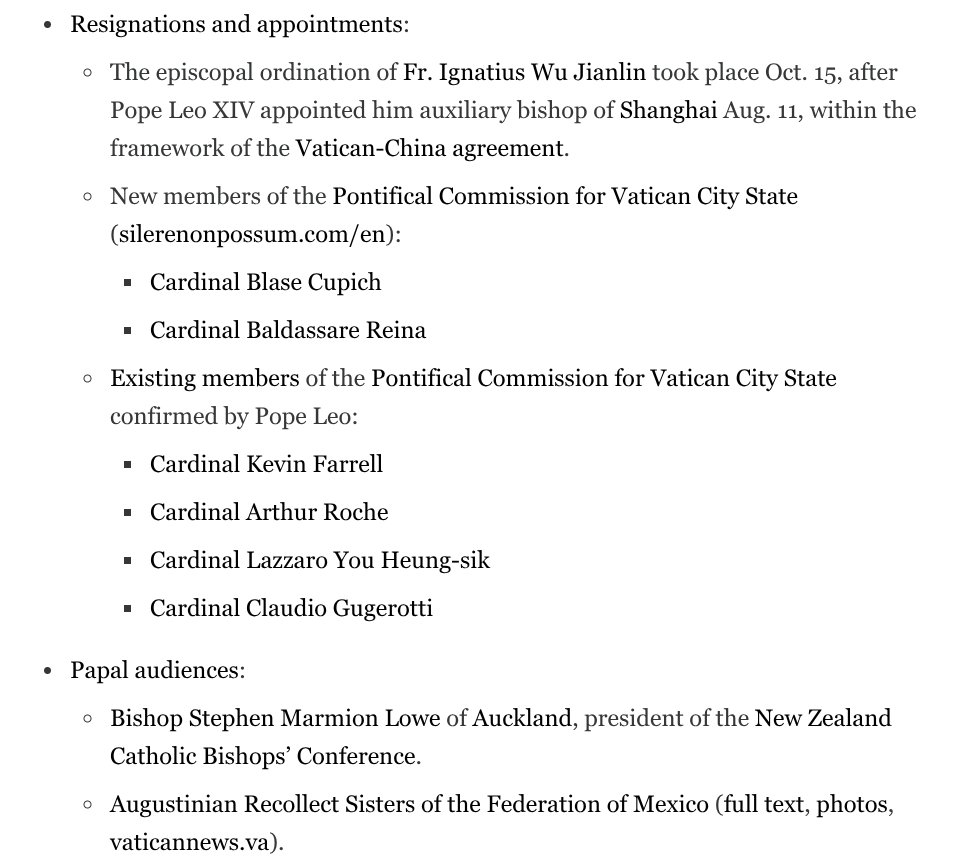 ‣Leo XIV at general audience: Risen Christ is “living wellspring” 🇻🇦 

‣Cupich named to Pontifical Commission for Vatican City State 🇻🇦

‣Shanghai auxiliary consecrated 🇨🇳

‣Pope Leo given purebred Arabian horse 🐎 

S7 tinyurl.com/2c9n78cm

Sign up tinyurl.com/ye6u5xb4