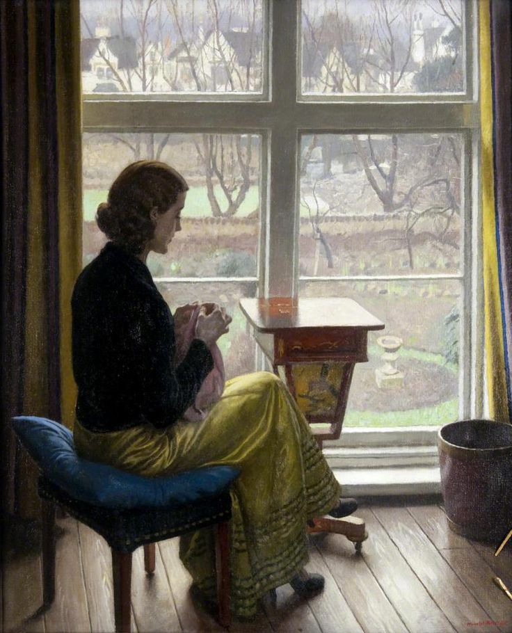PaintingsLondon's tweet image. &apos;A Window in St John&apos;s Wood&apos; (c.1932) by Harold Knight

(Glasgow Museums Resource Centre)