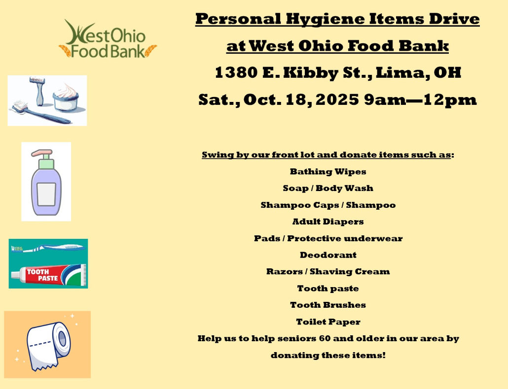 We need personal hygiene items! Drop them off this Saturday or anytime during normal business hours!