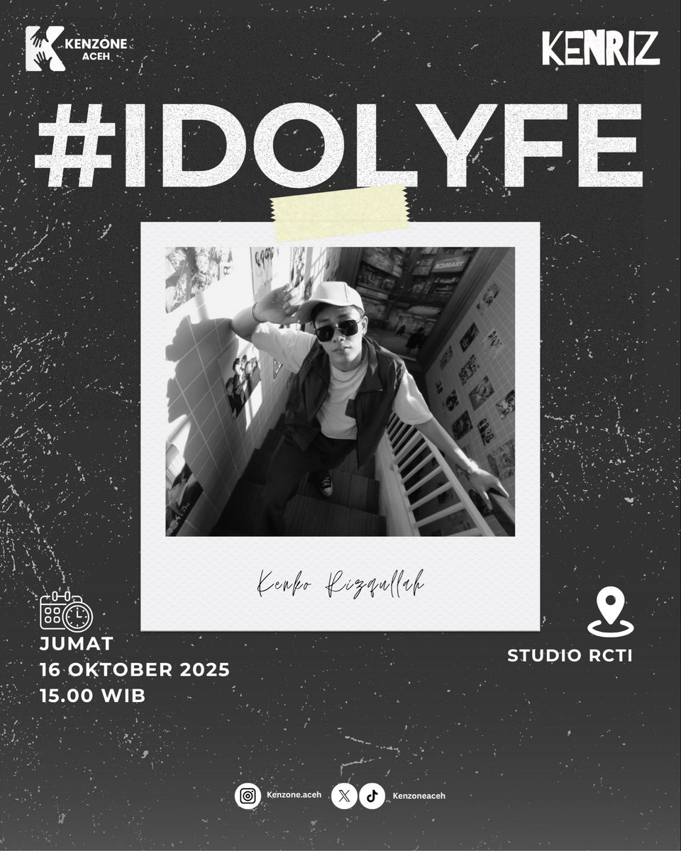 kenzoneaceh's tweet photo. Besok waktunya! 🔥
Jangan lewatkan Kenriz di #IDOLYFE
🗓 Jumat, 16 Oktober 2025
🕒 15.00 WIB
@Kenzoneofficial https://t.co/wriysaW5VO