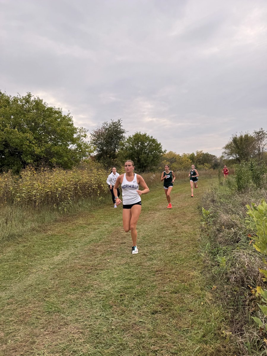 WarriorRunning's tweet photo. Varsity Girls take 3rd at the LHC Meet!  Hannah Schmitz led the Lady Warriors and also broke her own course record from earlier this season on the Pickard Park Course, running 19:15! 🔥 https://t.co/cwLfahIpXy