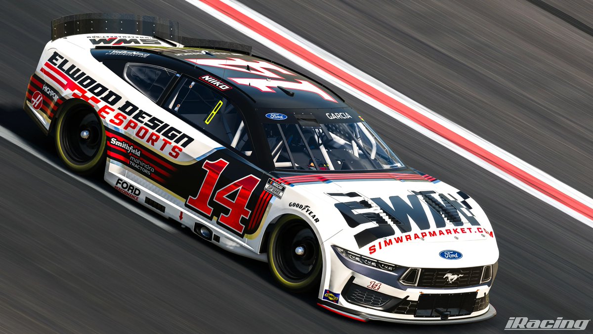 Check out this striking livery featuring Elwood Design Esports, crafted using NASCAR Class A - 162. Submitted by Niiko Garcia, it's a testament to the creative possibilities with Sim Wrap Market products.