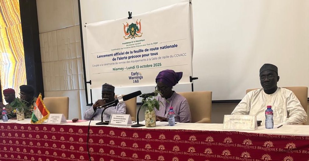 Bien de voir le lancement d’une feuille de route de l’alerte précoces météo pour tous avec #EarlyWarnings4All, <a href="/UNDRR_Africa/">UNDRR Africa</a> et la Direction Générale pour la Protection Civile du 🇳🇪.  

Le 🇬🇧 et <a href="/metofficeUK/">Met Office - UK</a> soutiennent les alertes précoces météo par le biais du programme #WISER