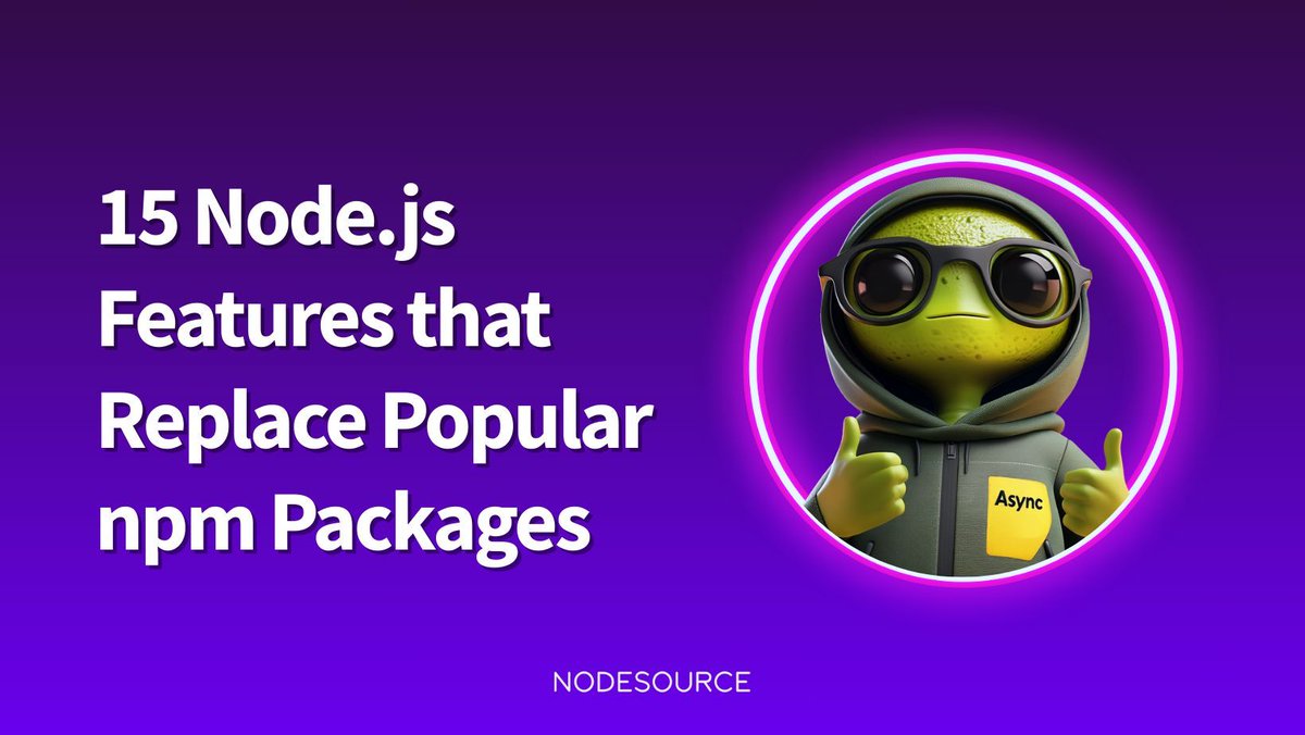 ldcvia's tweet image. 15 Recent Node.js features that replace popular npm packages 

👉nodesource.com/blog/nodejs-fe…