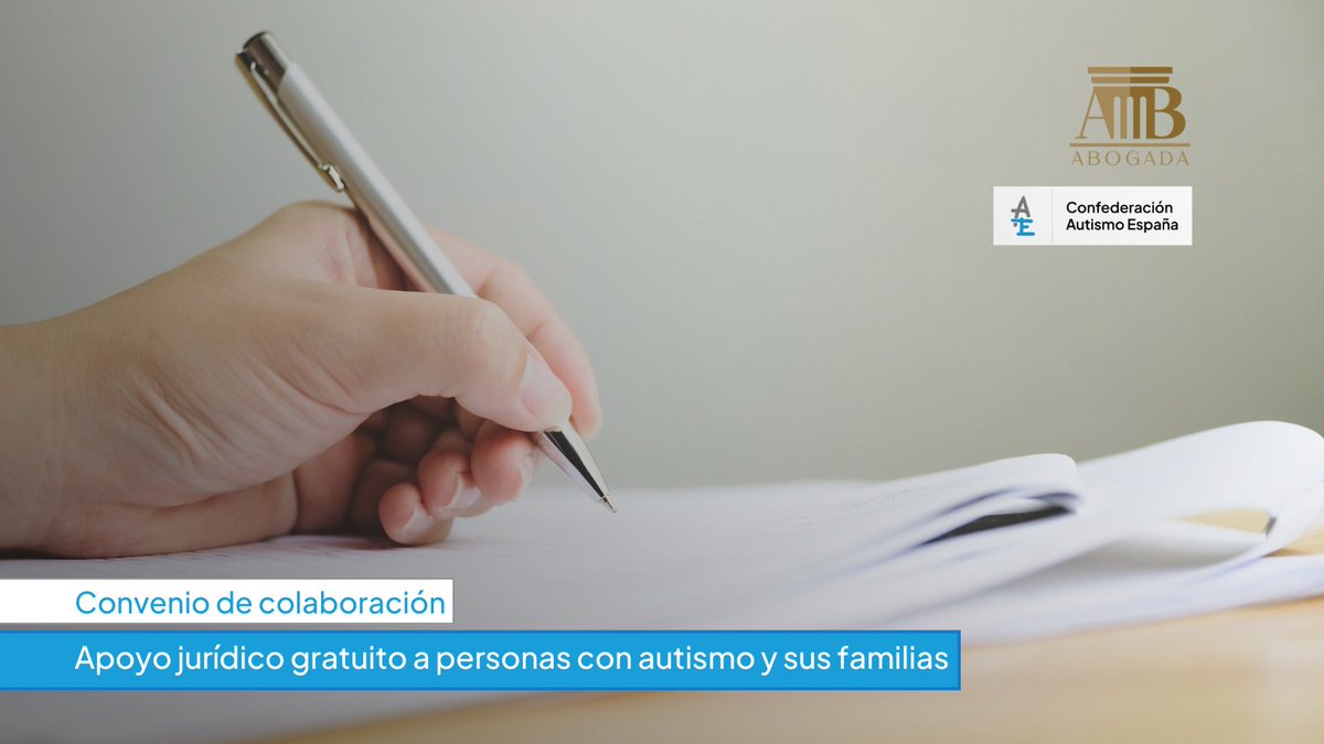 Autismo_Espana's tweet photo. ✍️ Firmamos un convenio de colaboración con @DerInclusivo para dar apoyo jurídico gratuito a personas con #autismo y sus familias.
➕info:  https://t.co/aWGHOv4L50 https://t.co/wvSuw3XuJ0