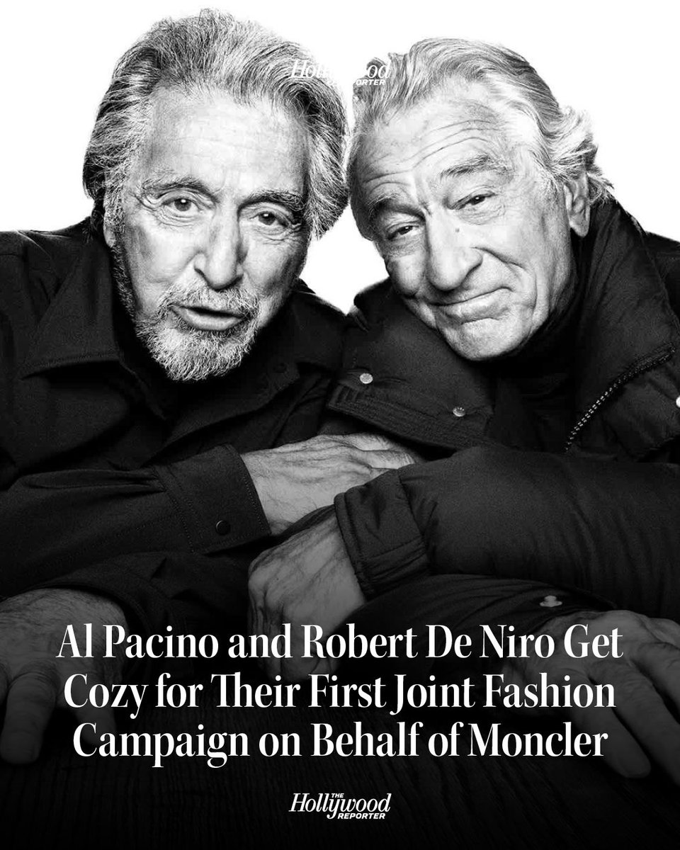 Al Pacino and Robert De Niro are together again. The big screen icons linked up for their first-ever joint brand campaign on behalf of Moncler: bit.ly/4n4NOLO