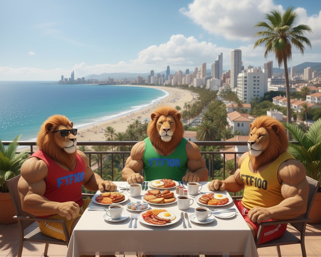 Good view, good food, great focus later. 🦁☀️ #FTF100.